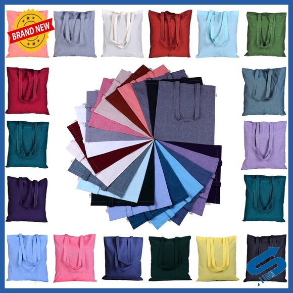 Reusable Grocery Bags Eco Friendly Super Strong Recycled Cotton Canvas Travel